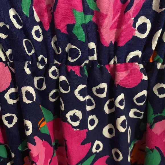 Vintage Navy And Pink Flower Print Dress Sz 12 - Picture 10 of 10